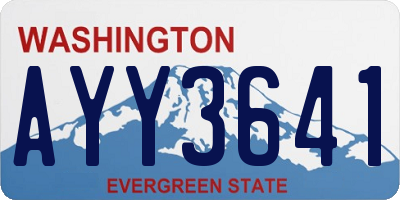 WA license plate AYY3641