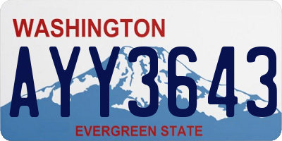 WA license plate AYY3643