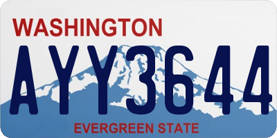 WA license plate AYY3644