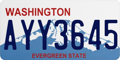 WA license plate AYY3645