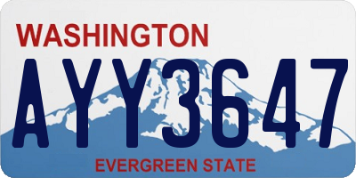 WA license plate AYY3647