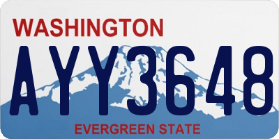 WA license plate AYY3648