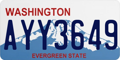 WA license plate AYY3649