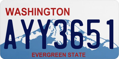 WA license plate AYY3651