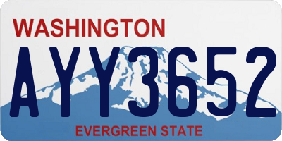 WA license plate AYY3652