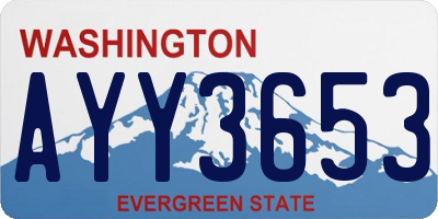 WA license plate AYY3653