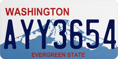 WA license plate AYY3654