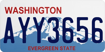 WA license plate AYY3656