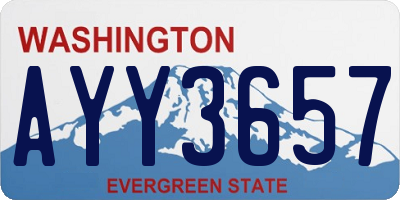 WA license plate AYY3657