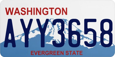 WA license plate AYY3658