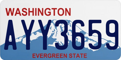 WA license plate AYY3659