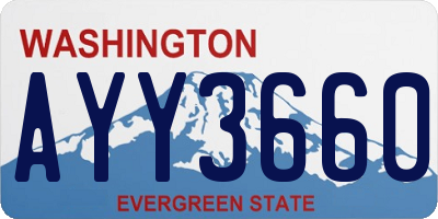 WA license plate AYY3660