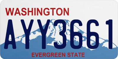 WA license plate AYY3661