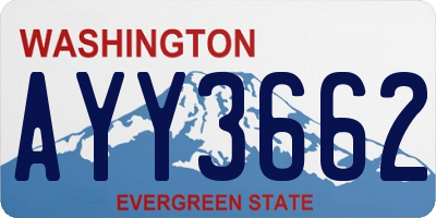 WA license plate AYY3662