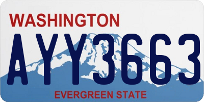 WA license plate AYY3663