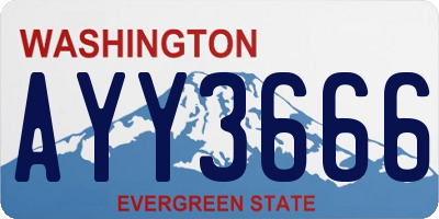 WA license plate AYY3666