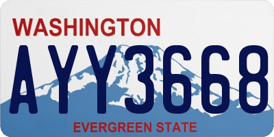 WA license plate AYY3668