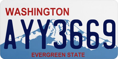 WA license plate AYY3669