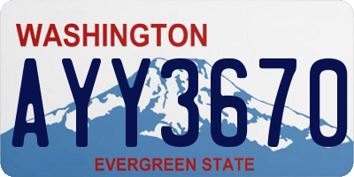 WA license plate AYY3670