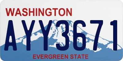 WA license plate AYY3671