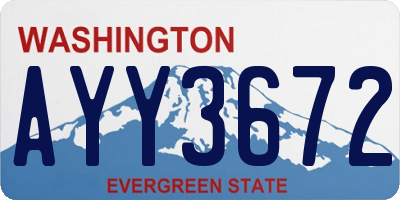 WA license plate AYY3672