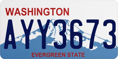 WA license plate AYY3673