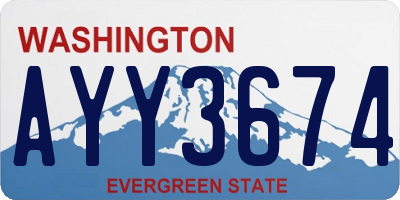 WA license plate AYY3674