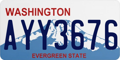 WA license plate AYY3676