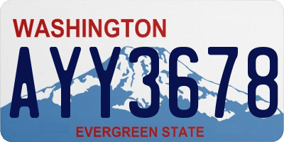 WA license plate AYY3678