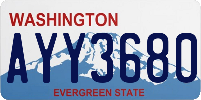 WA license plate AYY3680