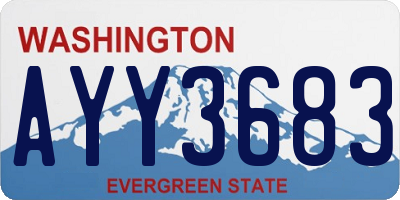 WA license plate AYY3683