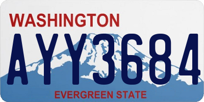 WA license plate AYY3684