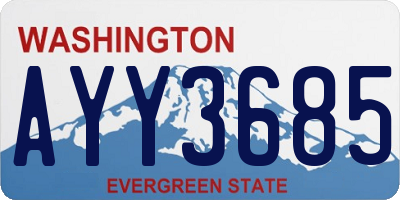 WA license plate AYY3685