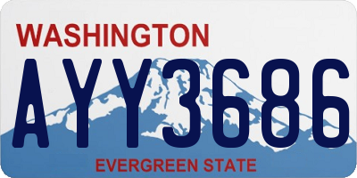 WA license plate AYY3686