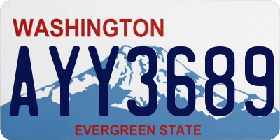 WA license plate AYY3689