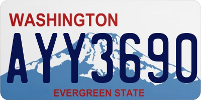 WA license plate AYY3690