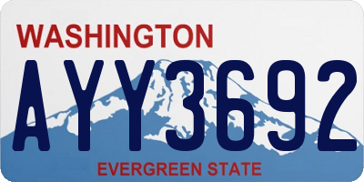 WA license plate AYY3692