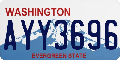 WA license plate AYY3696