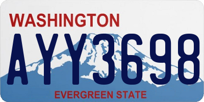 WA license plate AYY3698