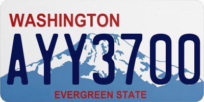 WA license plate AYY3700