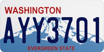 WA license plate AYY3701