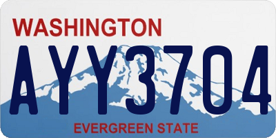 WA license plate AYY3704