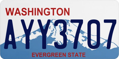 WA license plate AYY3707