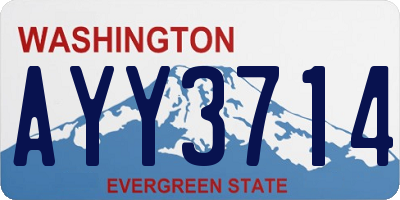 WA license plate AYY3714