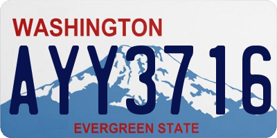 WA license plate AYY3716