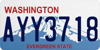 WA license plate AYY3718