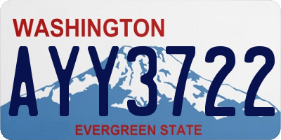 WA license plate AYY3722