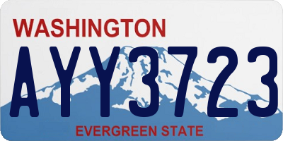 WA license plate AYY3723