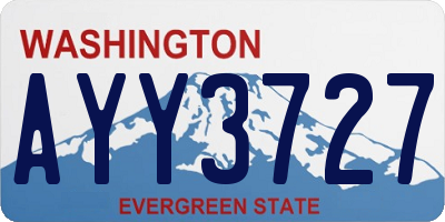 WA license plate AYY3727