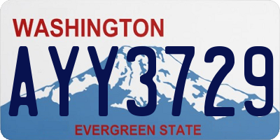 WA license plate AYY3729